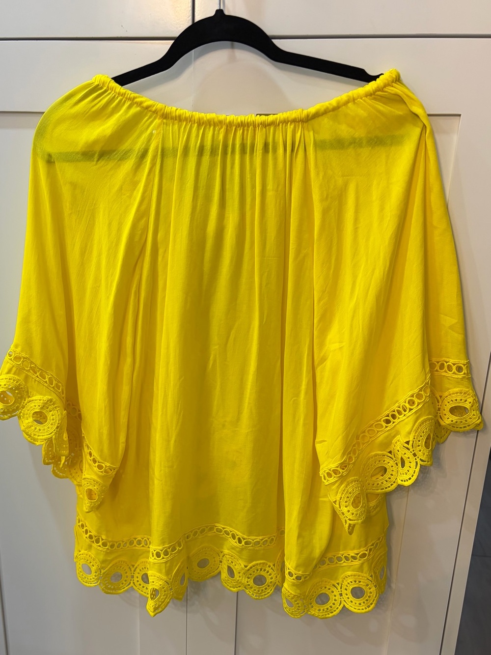 Ramy Brook Bright Yellow Eyelet-Trim Swim Coverup with Rope Tie - Picture 2 of 2